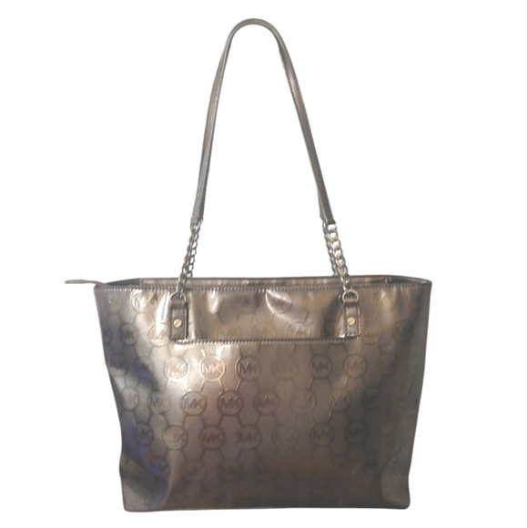 Michael Kors Bronze Tote Metalluc Chain-Link Shoulder Bag - Picture 1 of 12